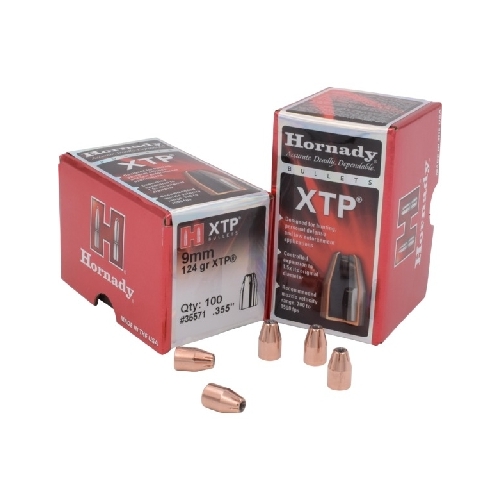 Hornady .355 9mm 124 grain HP/XTP Bullets 100 pack - 35571