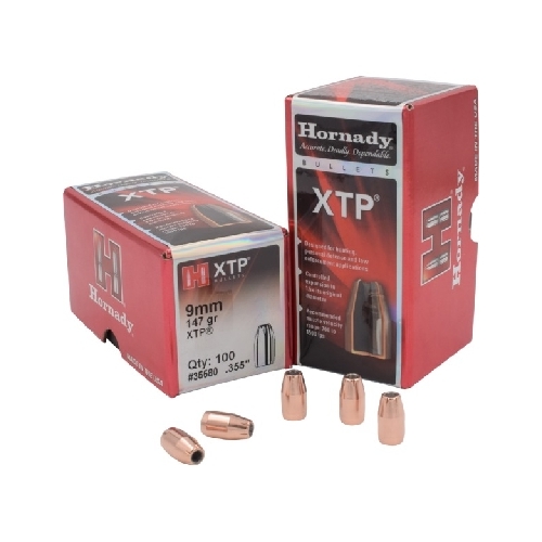 Hornady .355 9mm 147 grain HP/XTP Bullets 100 pack - 35580