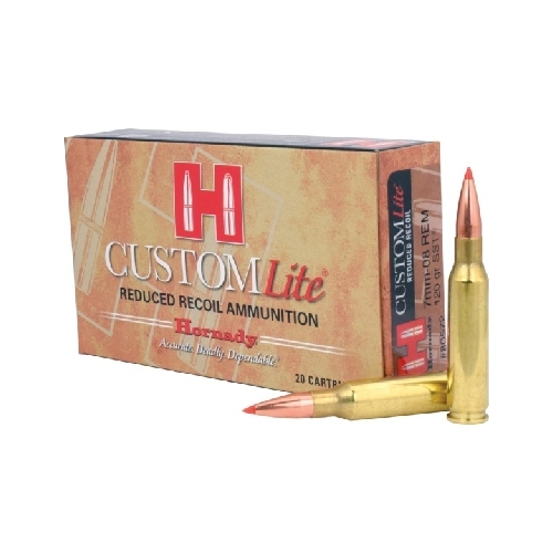 Hornady 7mm-08 Rem 120 grain SST Custom Lite Ammo 20 rd - 80572