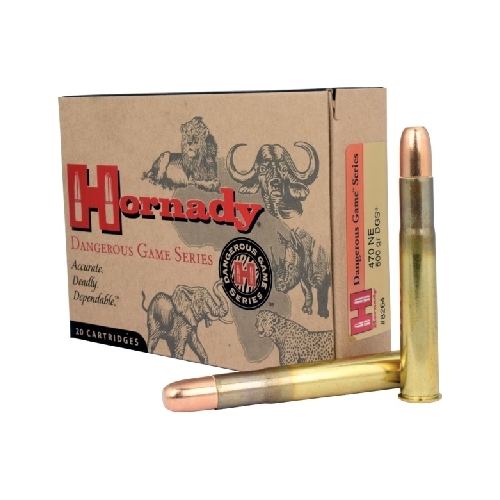 Hornady 470 Nitro Express 500 grain DGS Dangerous Game Ammo 20 rd - 8264