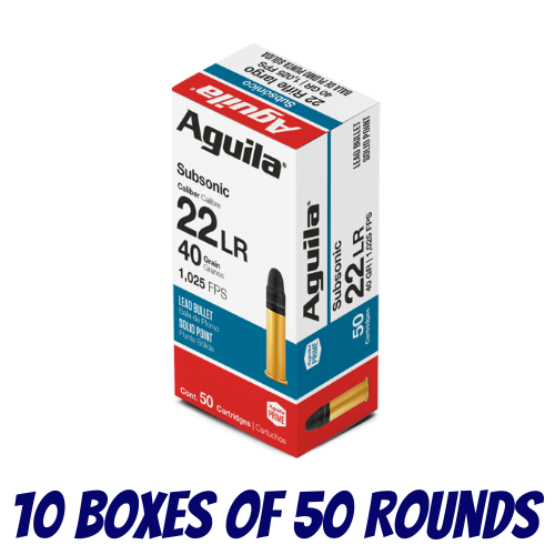 AGUILA Rimfire 22LR Subsonic Lead Solid Point 40GR Ammo - Brick (500PK) - 1B220269-BRICK