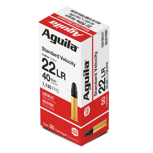 AGUILA Rimfire 22LR Standard Velocity Long Rifle Leaf Solid Point 40GR Ammo, 50PK - A1B220332