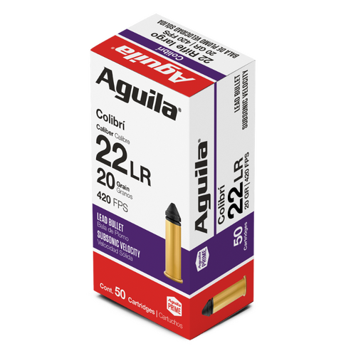 AGUILA Rimfire 22LR  ColibrÍ Lead Bullet Subsonic Velocity 20GR - 50PK - 1B220337