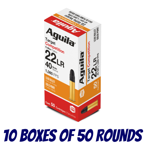 AGUILA Rimfire 22LR Target Competition Standard 40GR Ammo - Brick (500PK) - 1B220514-BRICK