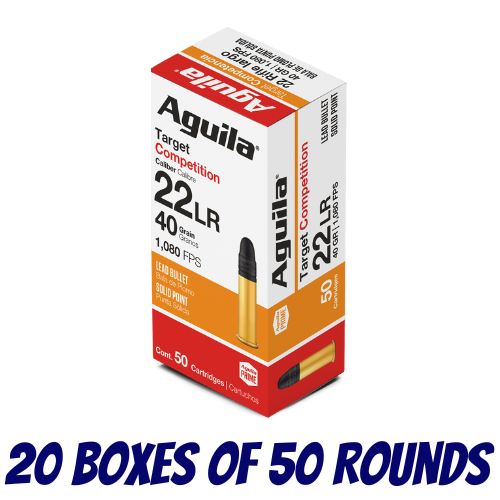 AGUILA Rimfire 22LR Target Competition Standard 40GR Ammo - Case (1000PK) - 1B220514-CASE