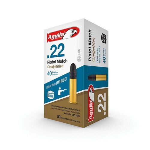 AGUILA Rimfire 22LR 22LR Pistol Match Standard 40GR Ammo - 50PK - 1B220516