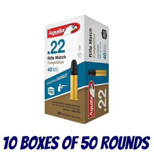 AGUILA Rimfire 22LR Rifle Match Standard 40GR Ammo - Brick (500PK) - 1B220518-BRICK