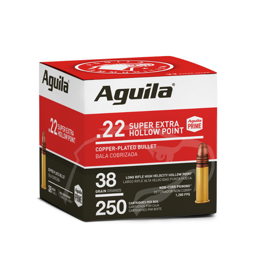 AGUILA Rimfire 22LR Long Rifle High Velocity Hollow Point 38GR Ammo, 250PK - A1B221103