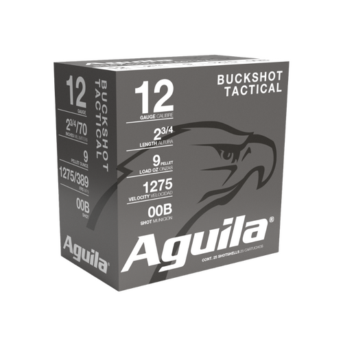 AGUILA 12 Gauge 1oz 2 3/4" 00B Buckshot Shotgun Ammo, 25PK - A1CHB1320