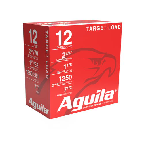 AGUILA 12 Gauge 1 1/8oz 2 3/4" #7.5  Target Load Ammo, 25PK - A1CHB1347