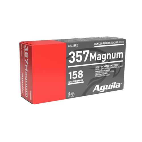 AGUILA 357 Magnum 158GR Semi-Jacketed Soft Point Ammo, 50PK - A1E572823