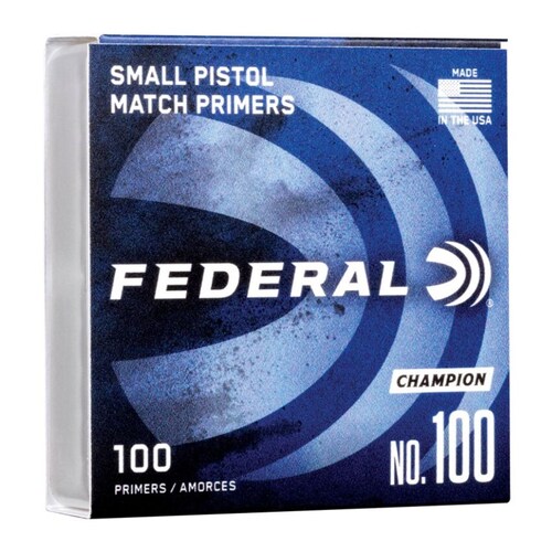 Federal 100 Small Pistol Primers - 100 Pack - F100-100 