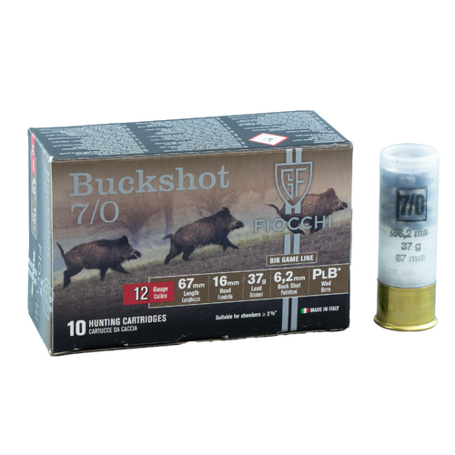 Fiocchi 12g Buckshot SSSG 37gm 26 Pellet - 10 Rounds - FI-87090200