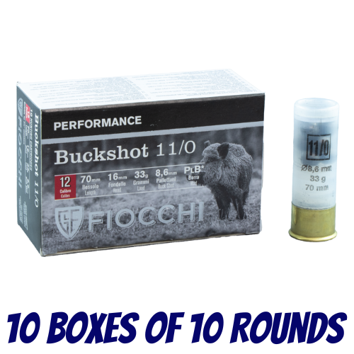 Fiocchi 12g 00 Buckshot 33gm 8 Pellet - Brick - FI-87090400-BRICK