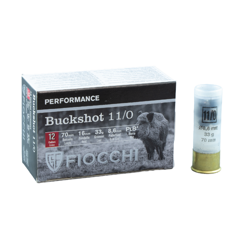 Fiocchi 12g 00 Buckshot 33gm 8 Pellet - 10 Rounds - FI-87090400