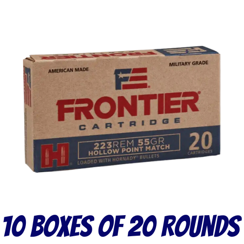 Hornady Frontier 223 Remington 55gr HP Match Ammo - 200 Rounds - FR140-BRICK