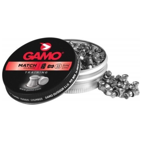 Gamo Pellets Match Classic Flat Nose 0.177 Cal 7.56 Grain - 500 Pcs GPM177