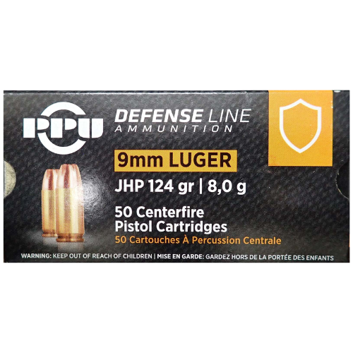 PPU 9mm 115gr JHP Ammunition - 50 Pack - HH9B