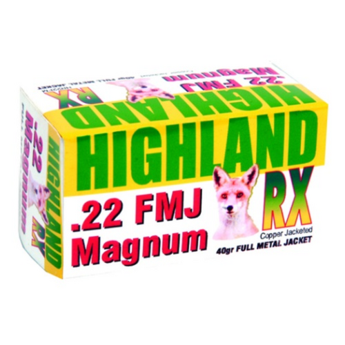 Highland .22 Magnum RX High Velocity FMJ 40gr - 50 Pack - HR22FM-50PK