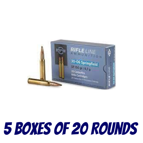 PPU 30-06 Springfield 180gr Soft Point Ammunition - 5 Boxes Of 20 Rounds - HR3006B_BULK