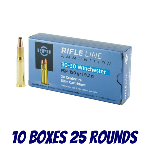 PPU 30-30 Win 150gr Flat Nose Soft Point Ammunition - 5 Boxes Of 20 Rounds - HR3030A_BULK