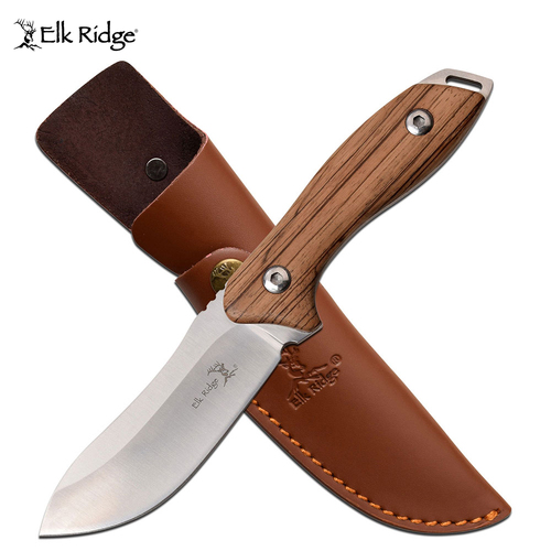 Elk Ridge Zebra Wood Hunting Knife - K-ER-200-03D