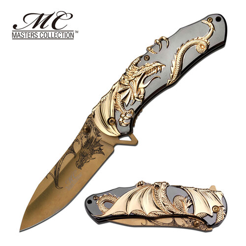 Master Collection Golden Dragon Pocket Knife - K-MC-045