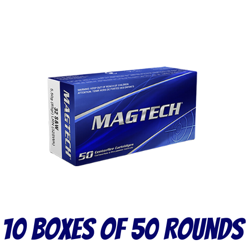 Magtech 32 S&W 85GR LRN - 10 Boxes Of 50 Rounds - 32SWA-500PK