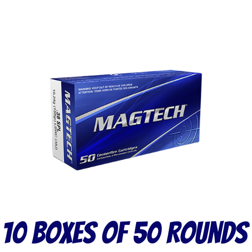 Magtech 38 Special 158GR LSWC - 10 Boxes Of 50 Rounds - 8J-500PK