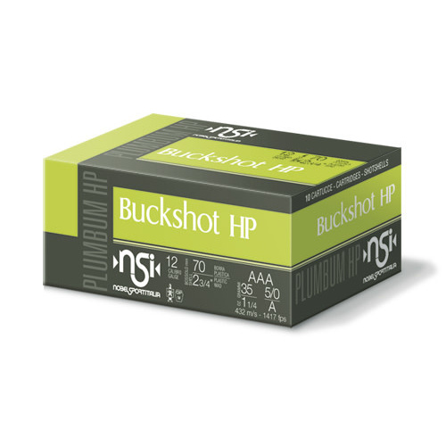 Nobel Sport Italia Buckshot HP 12ga 1417 FPS #AAA - 10 Rounds - NS-BHP12AAA