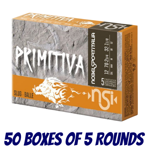 Nobel Sport Italia Primitiva Slug 32 12ga 32gm 1542 FPS - 250 Rounds - NS-PS1232-250PK