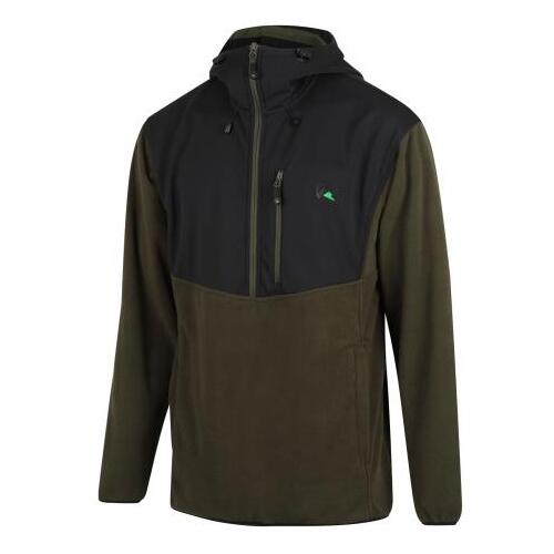 Ridgeline Mens Ascent Half Zip Fleece Top Forest Green/Black 3XL  - RLCLSASFRB6