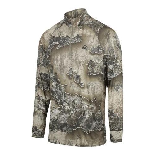 Ridgeline Mens Performance Qtr Zip Top Excape Camo L  - RLCLSMLEX3