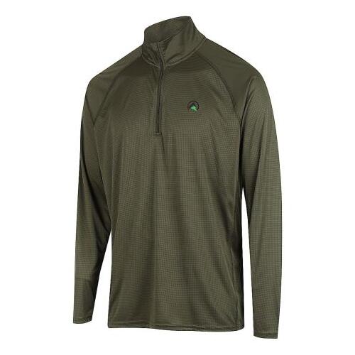 Ridgeline Mens Performance Qtr Zip Top Forest Green XS  - RLCLSMLFR0