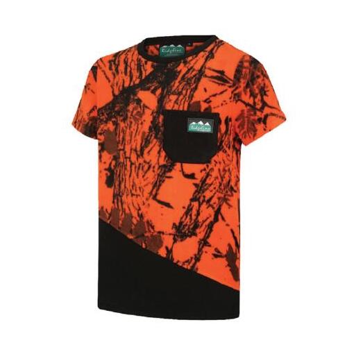 Ridgeline Kids Spliced Tee Blaze Camo/Black (6 Year Old)  - RLKTSSZXB06