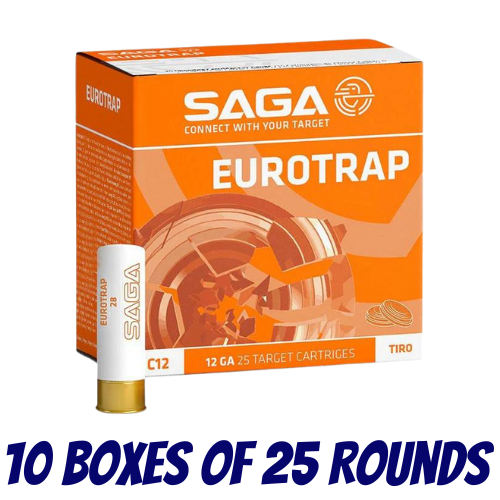 SAGA Euro 12ga 28gr #7.5 1250FPS Ammunition - 250 Pack - U2284005230-250PK